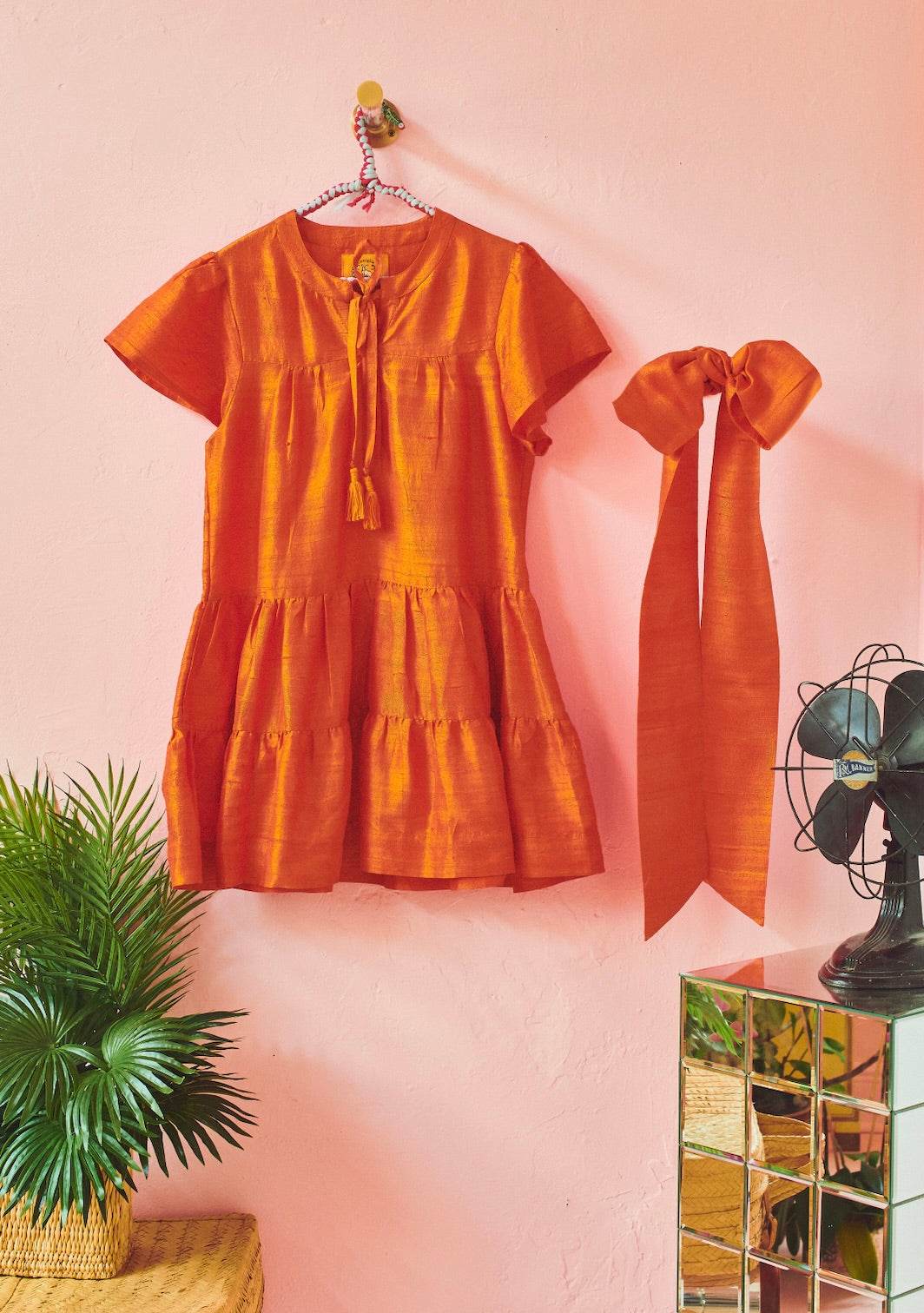 Tiered Mini Dress | Silk Dupioni
