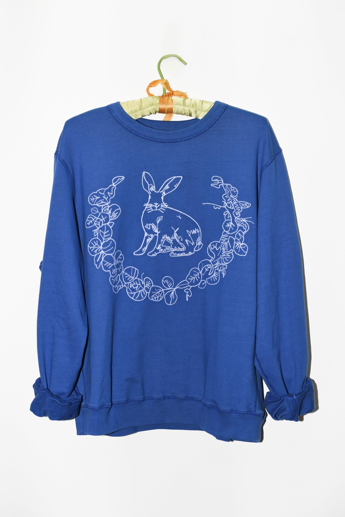 Embroidered Bunny Pullover | Cotton Terry
