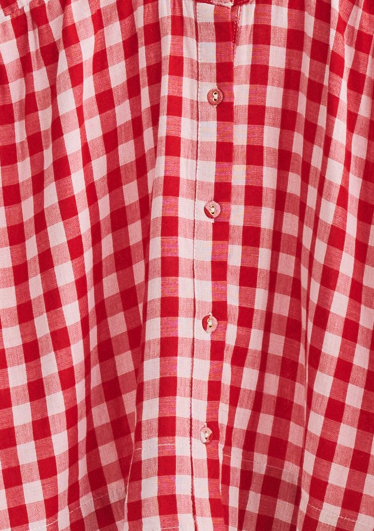 Cropped Cocoon Top | Gingham