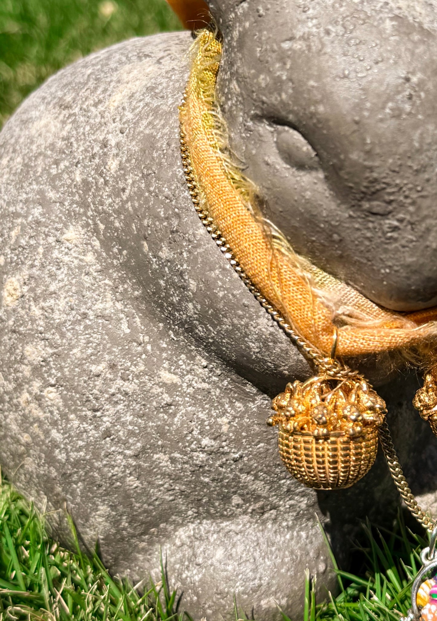 The Golden Basket | Bunnies in a Basket Pendant Charm