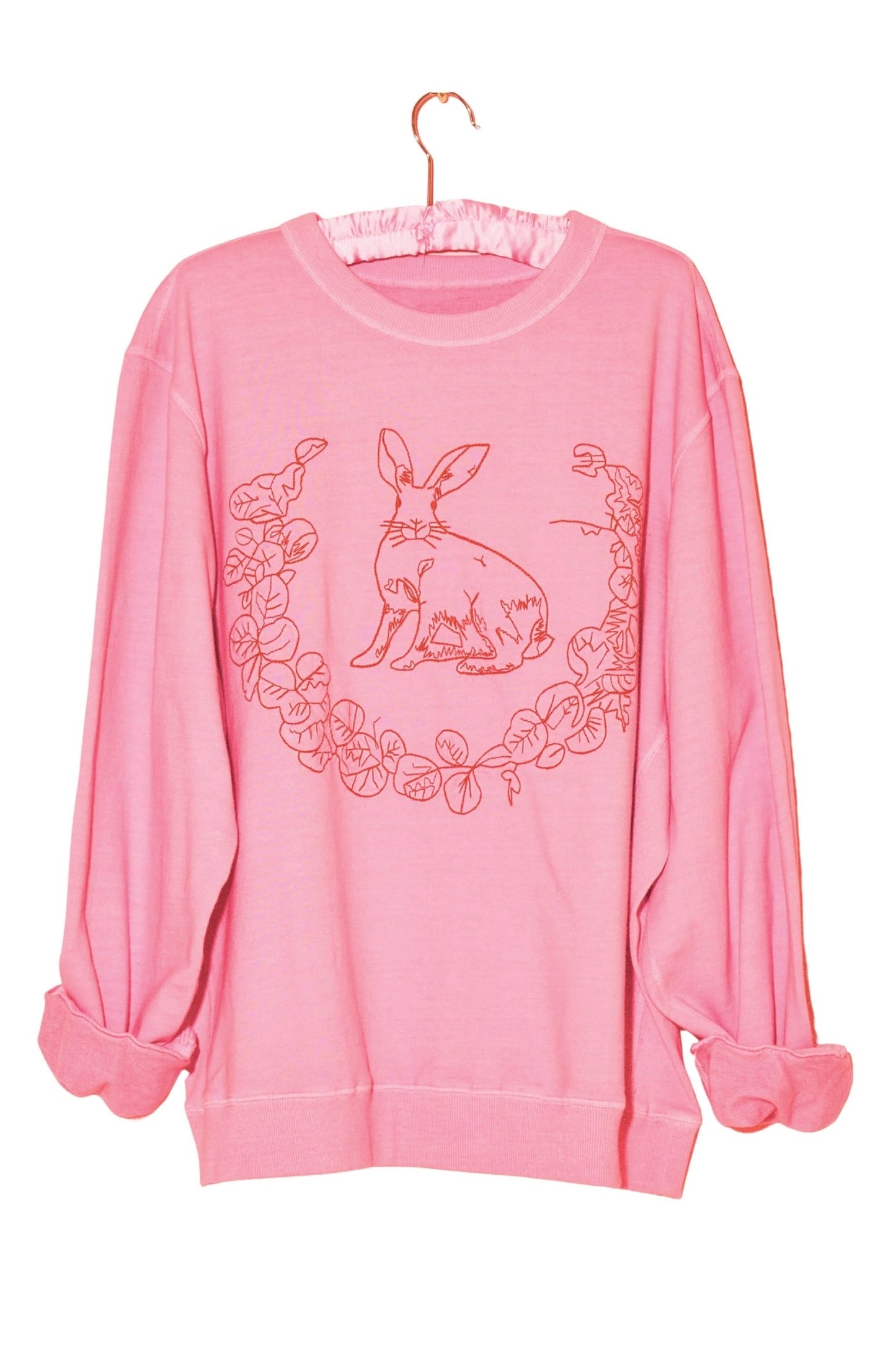 Embroidered Bunny Pullover | Cotton Terry