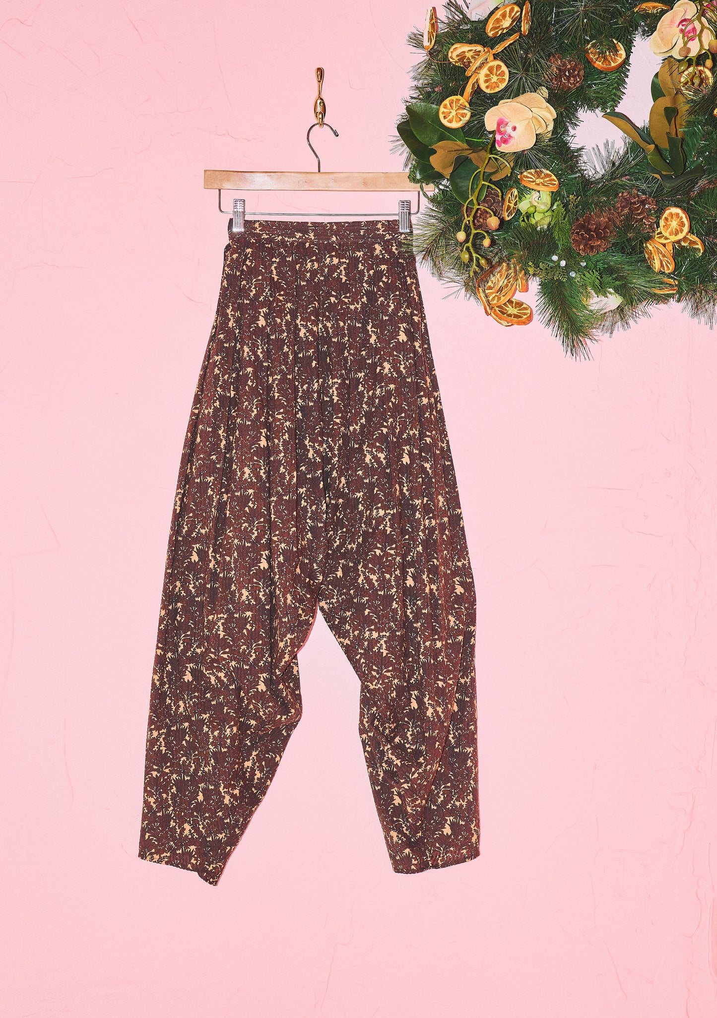 Adjustable Waist Harem Pant | Cotton Seersucker
