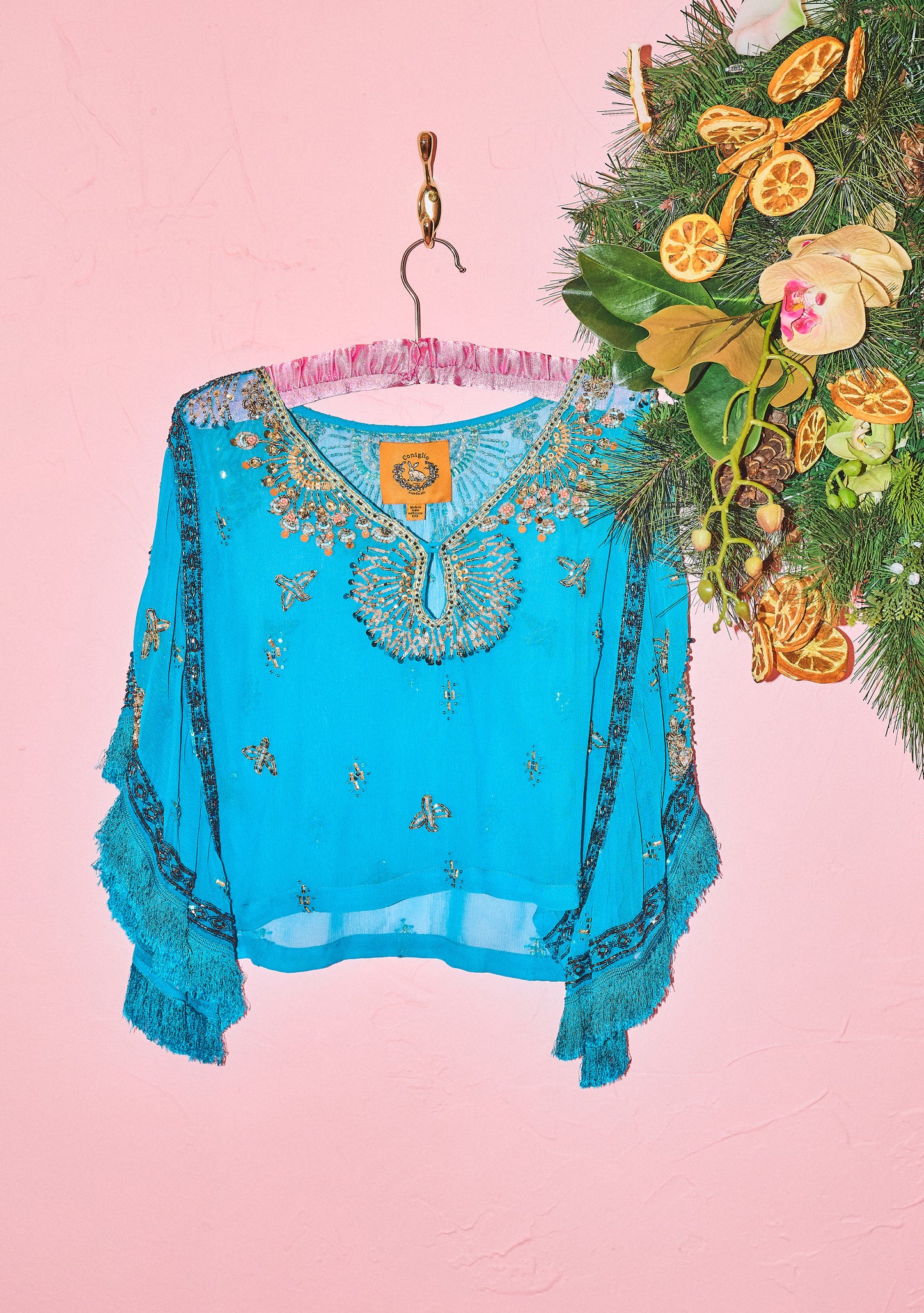 Taylor Crop Top | Embellished Chiffon