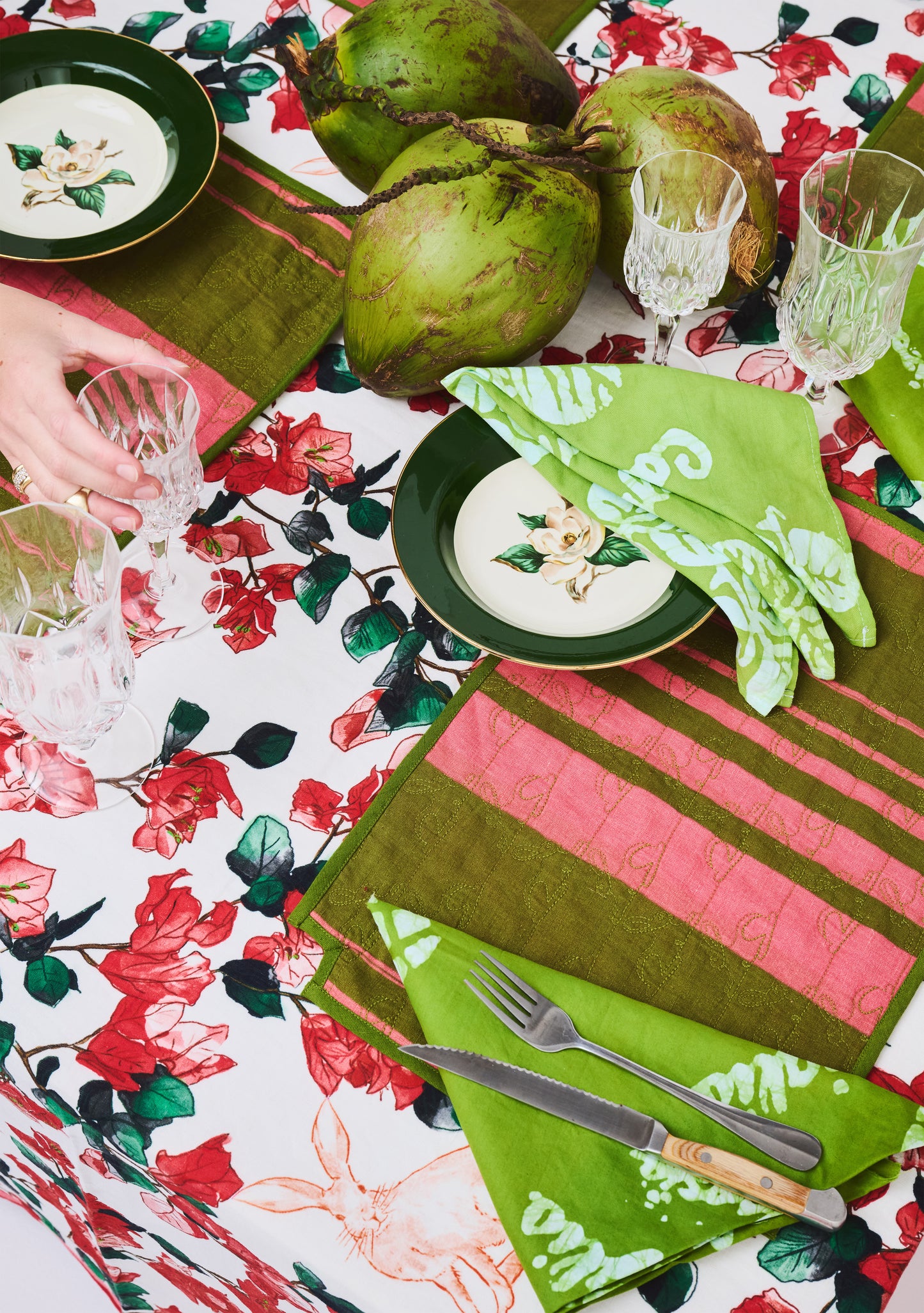 Standard Tablecloth in Coniglio Botanical Rust