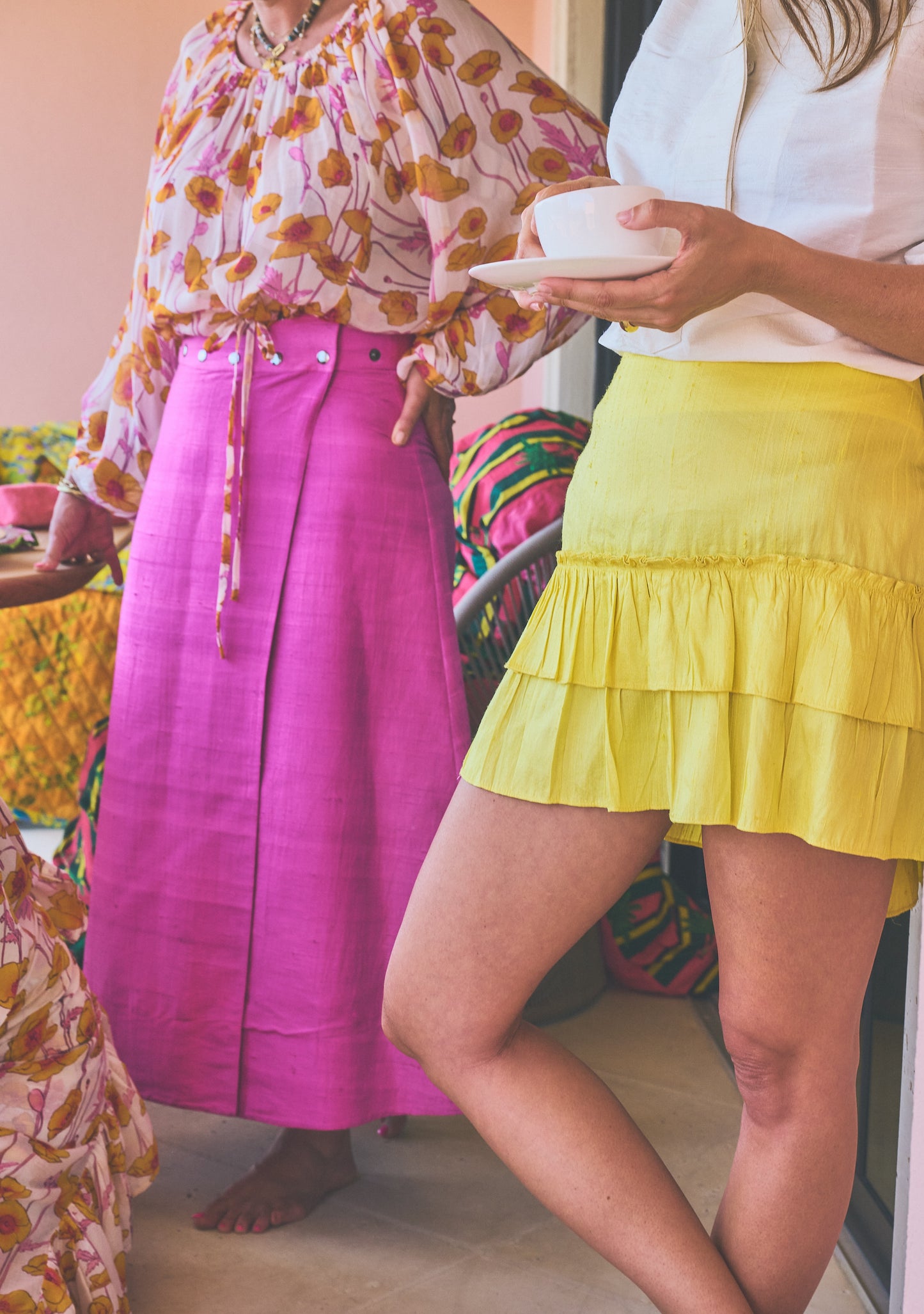 Cinch Back Mini Skirt | Silk Dupioni