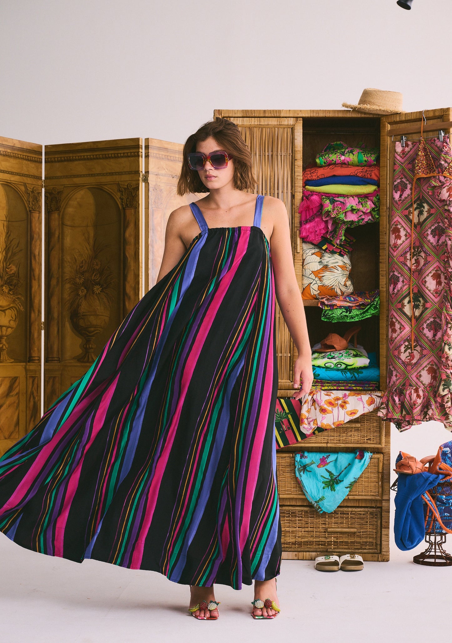 Low Back Tie Maxi Dress | Silk Habotai