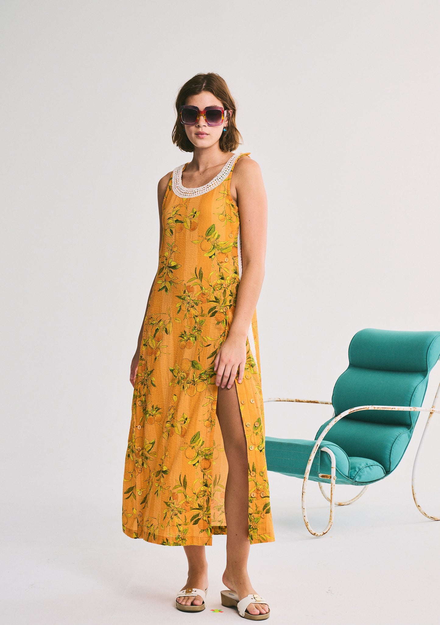 Palmo Midi Dress | Seersucker