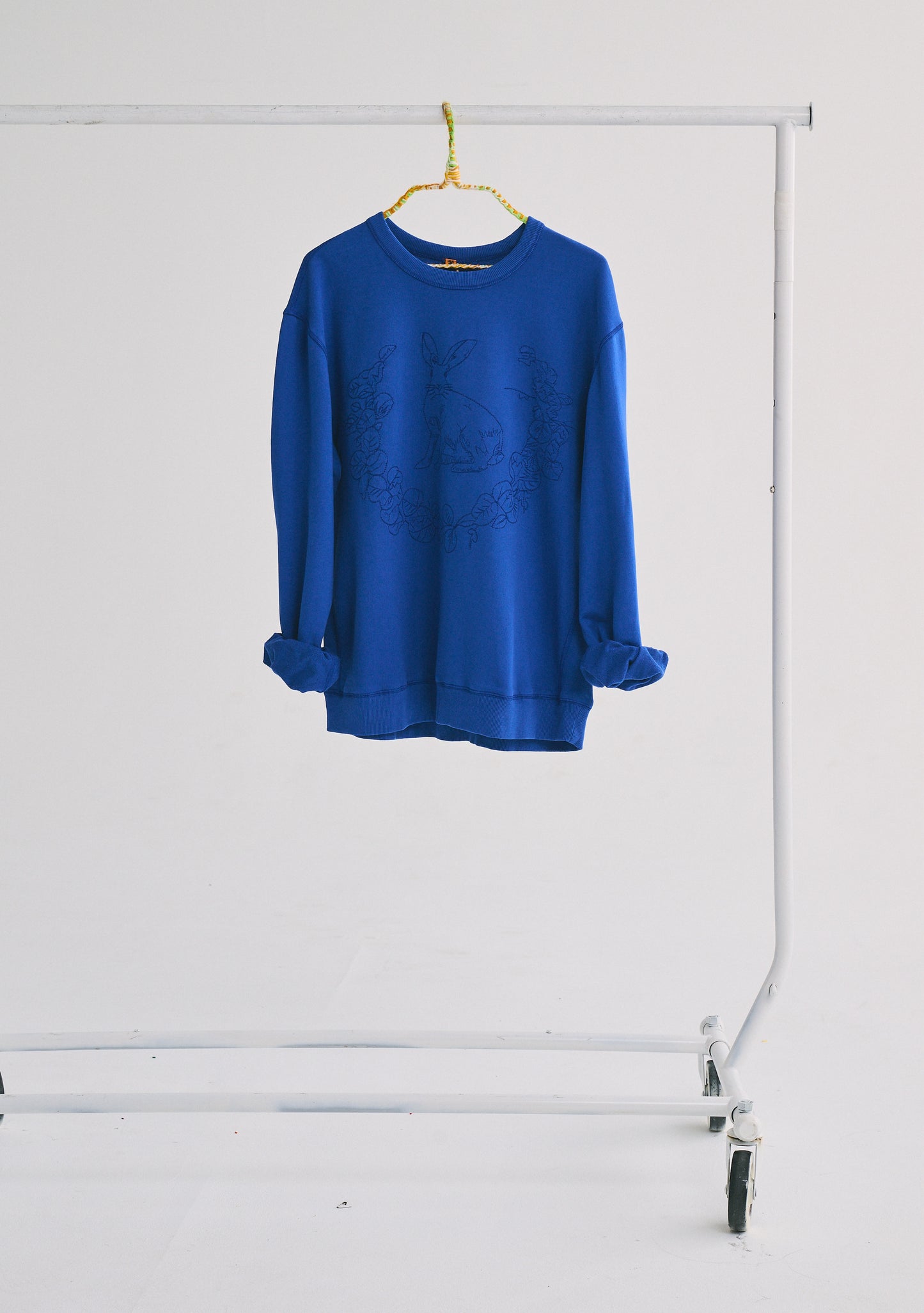 Embroidered Bunny Pullover | Cotton Terry