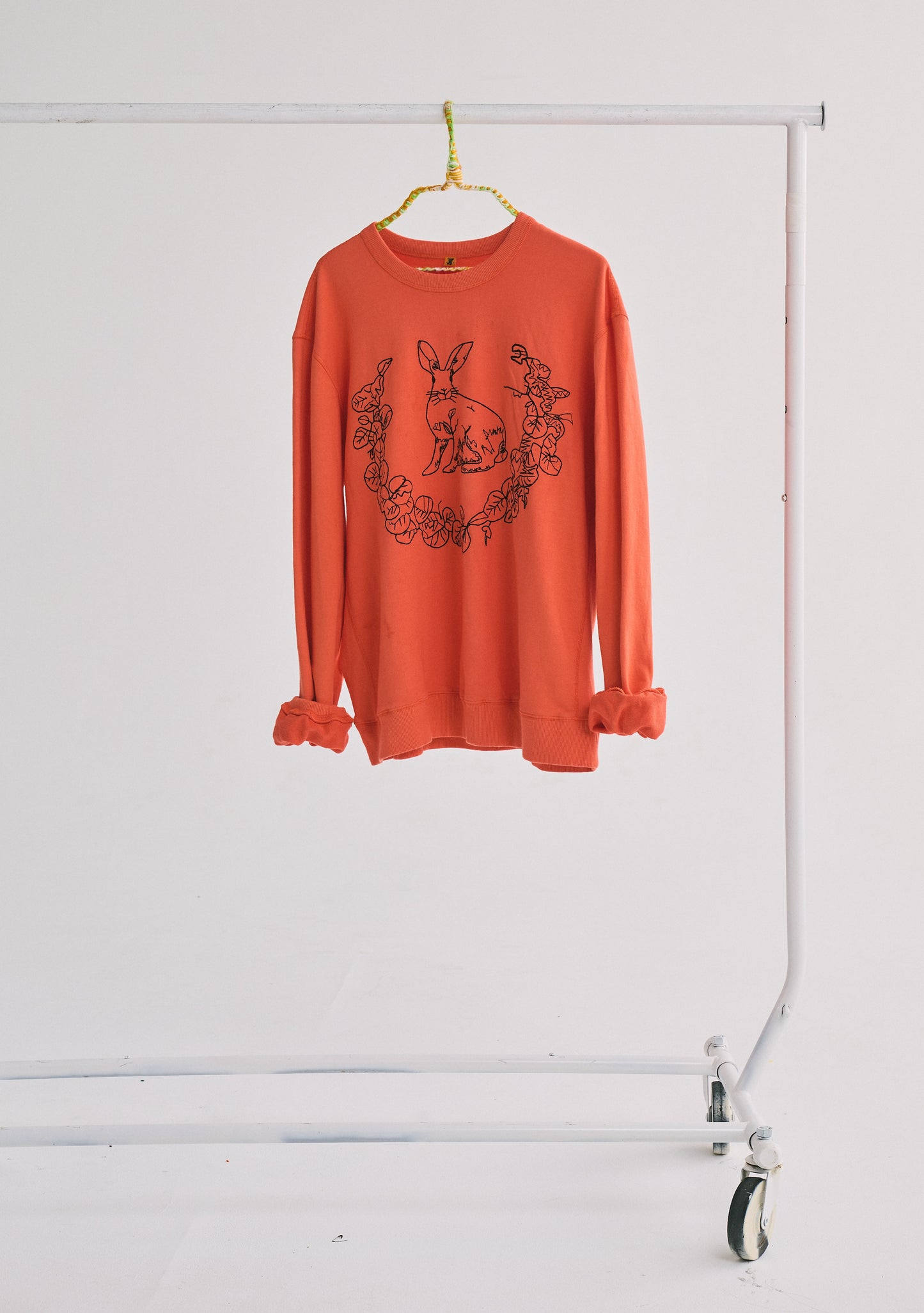 Embroidered Bunny Pullover | Cotton Terry