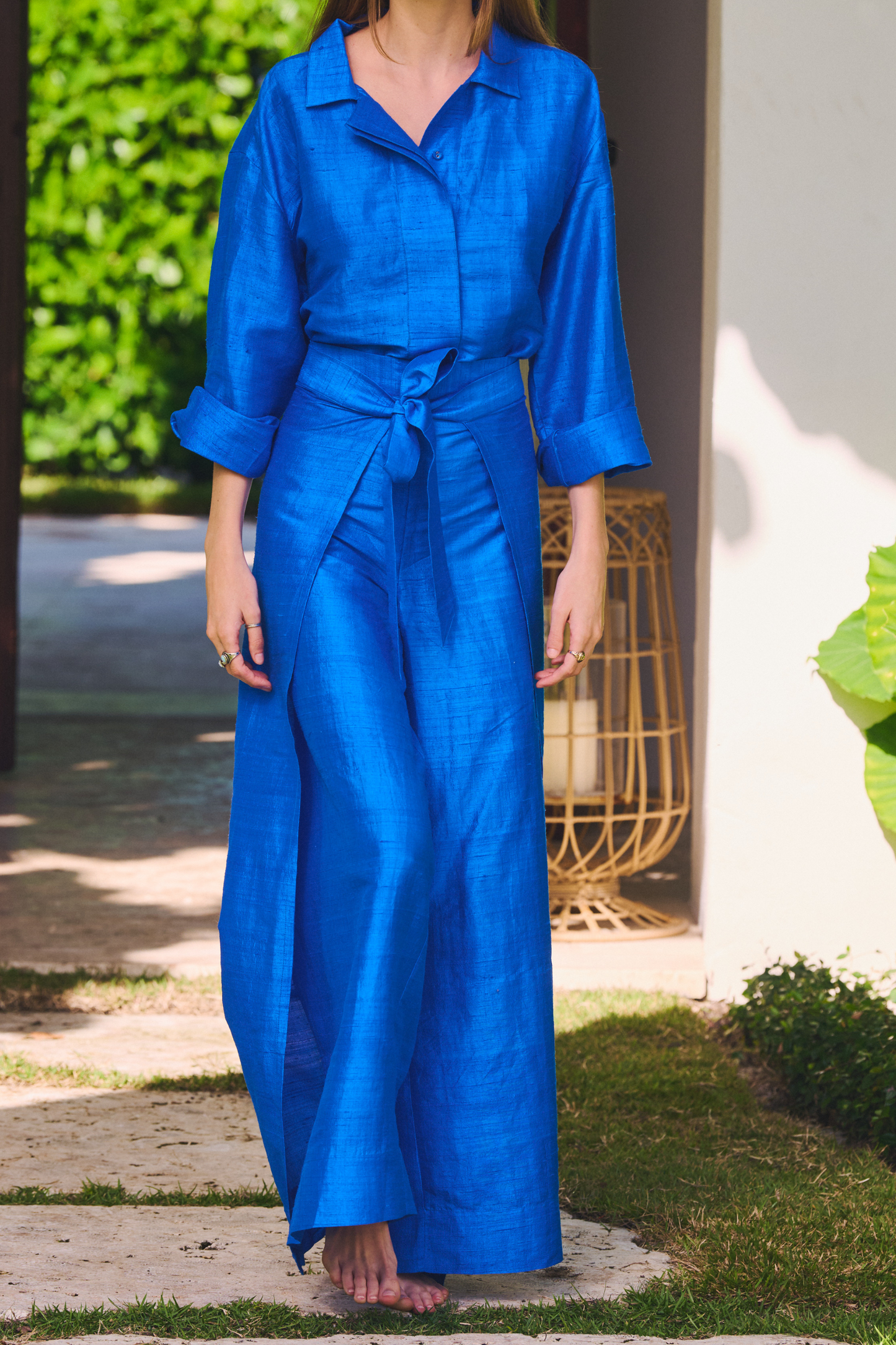 Two Panel Wrap Pant | Silk Dupioni