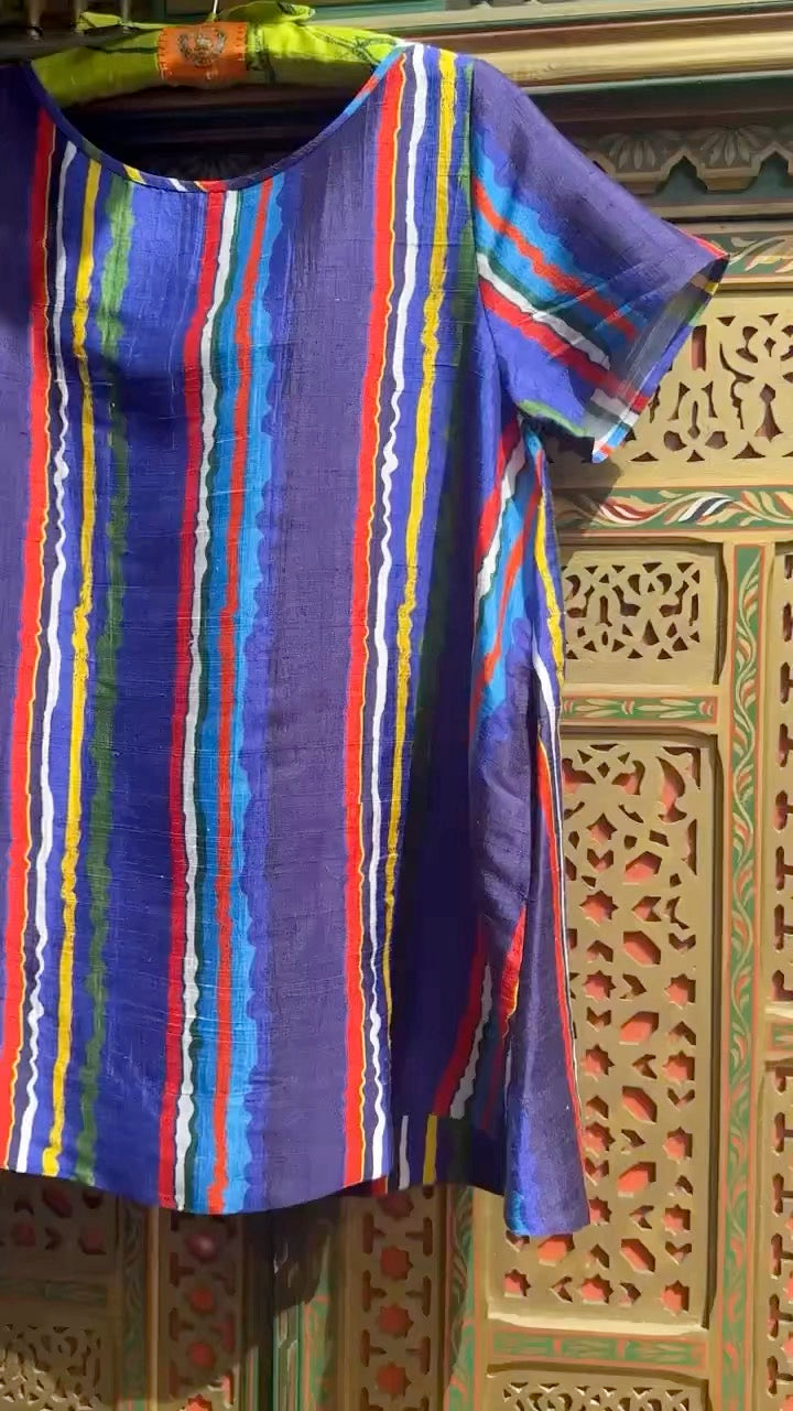 Short Sleeve Dune Mini Dress | Silk Dupioni