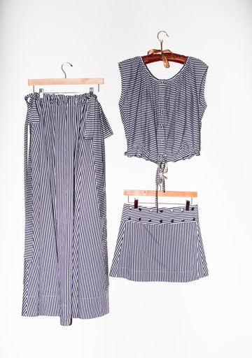 Flagpole Snap Mini Skirt | Yarn Dyed Stripe