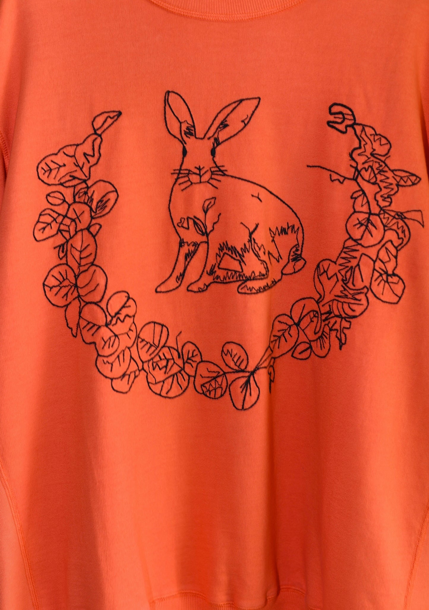 Embroidered Bunny Pullover | Cotton Terry