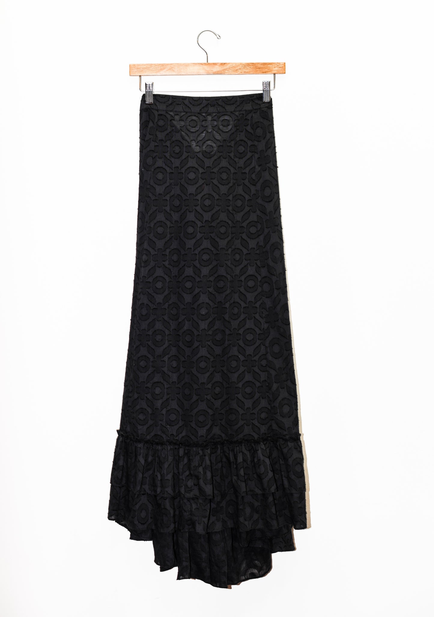 Cinch Back Maxi Skirt | Cotton Jacquard