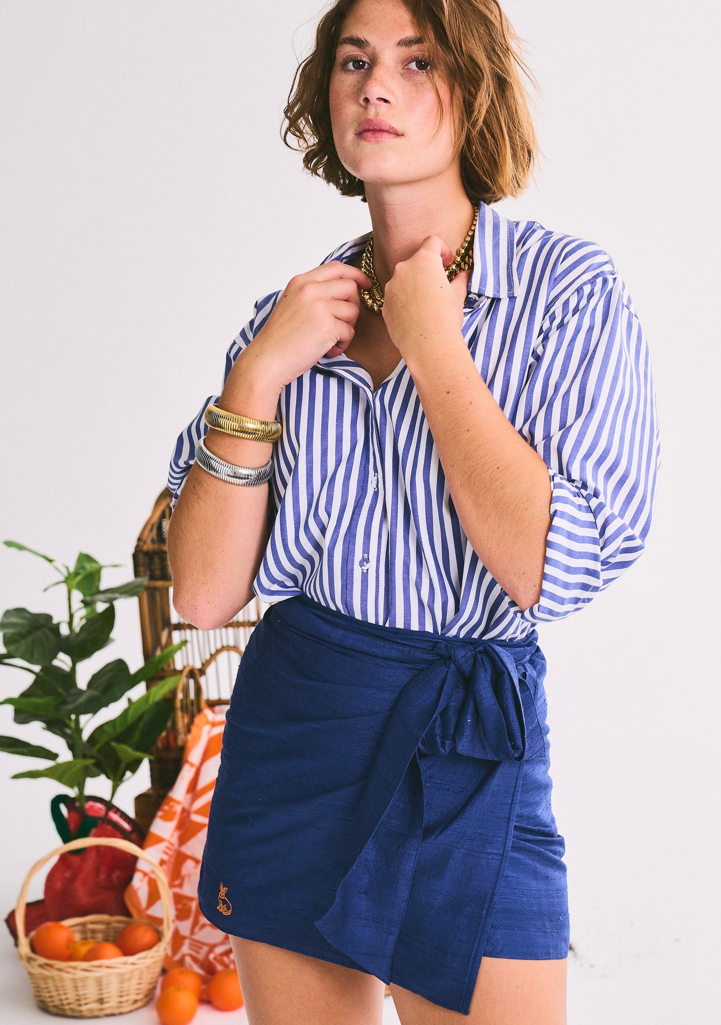 Mini Wrap Skirt | Silk Dupioni