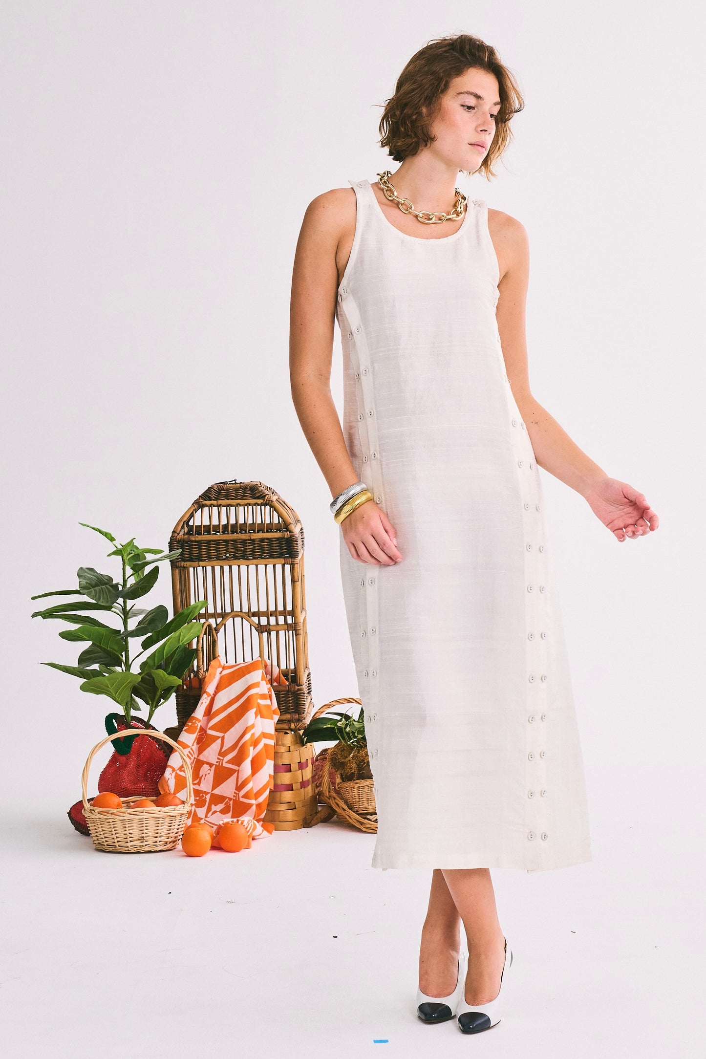 Palmo Midi Dress | Silk Dupioni