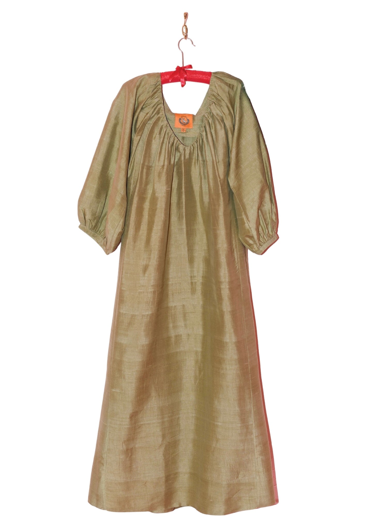 V Neck Maxi Dress | Silk Dupioni