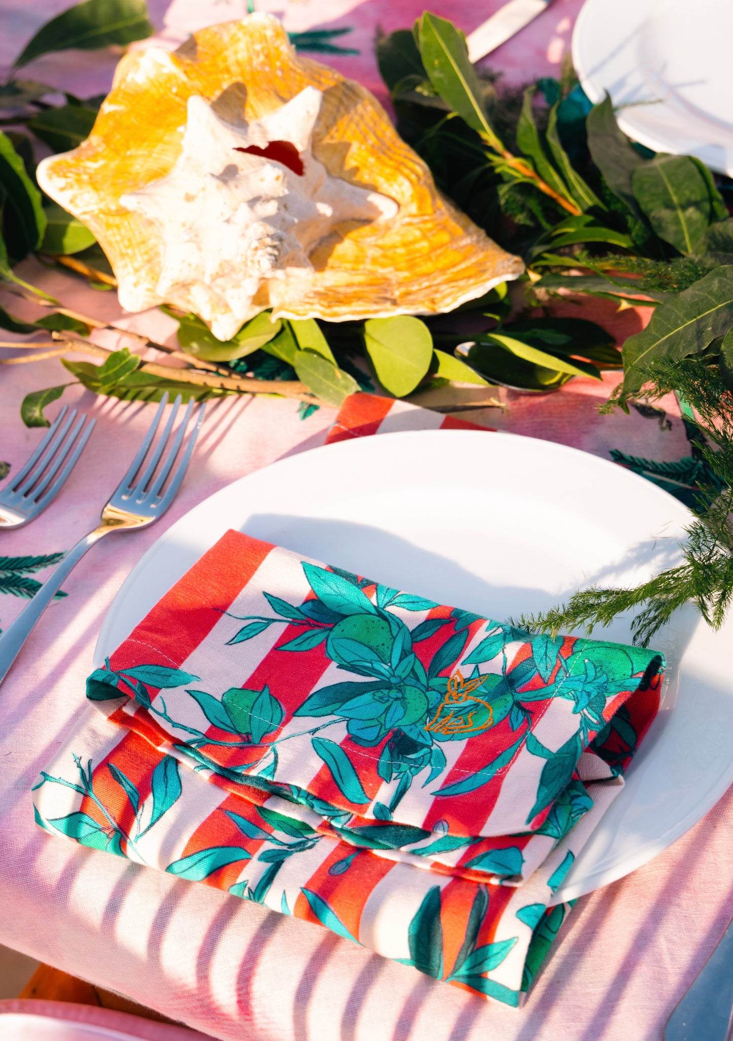 Dinner Napkin | Orange Bunches Colony Coral