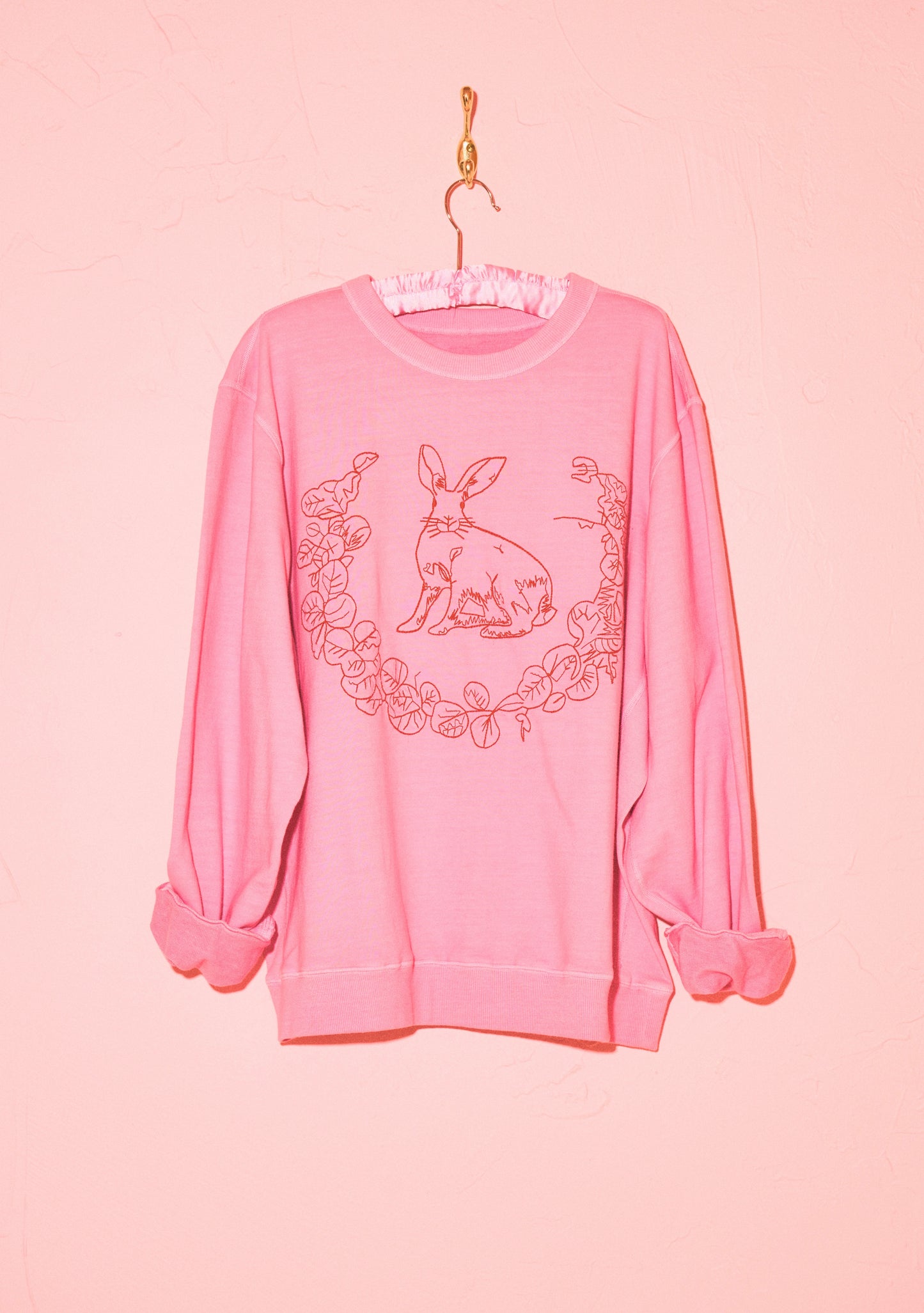 Embroidered Bunny Pullover | Cotton Terry