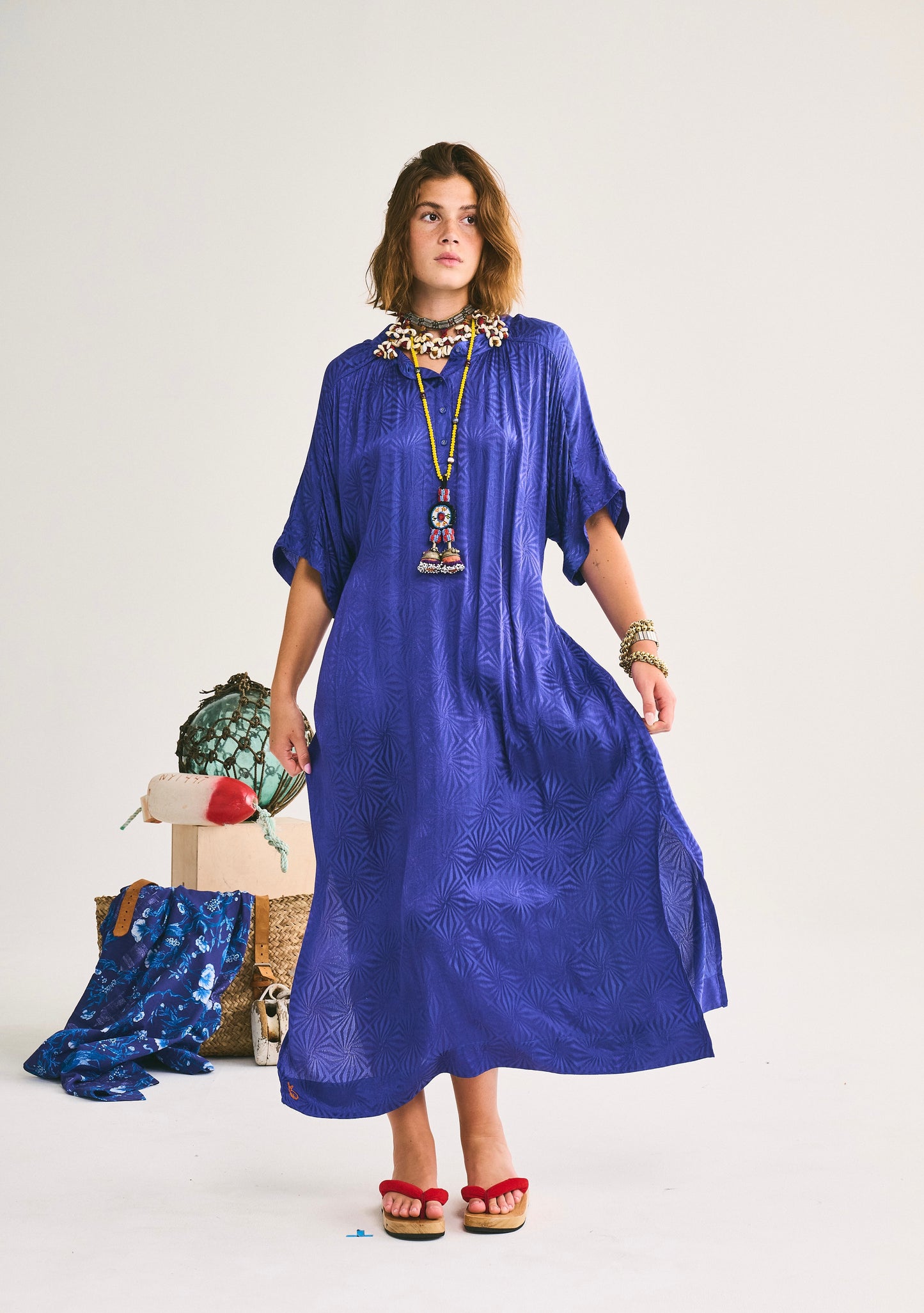 Cocoon Midi Dress | Jacquard