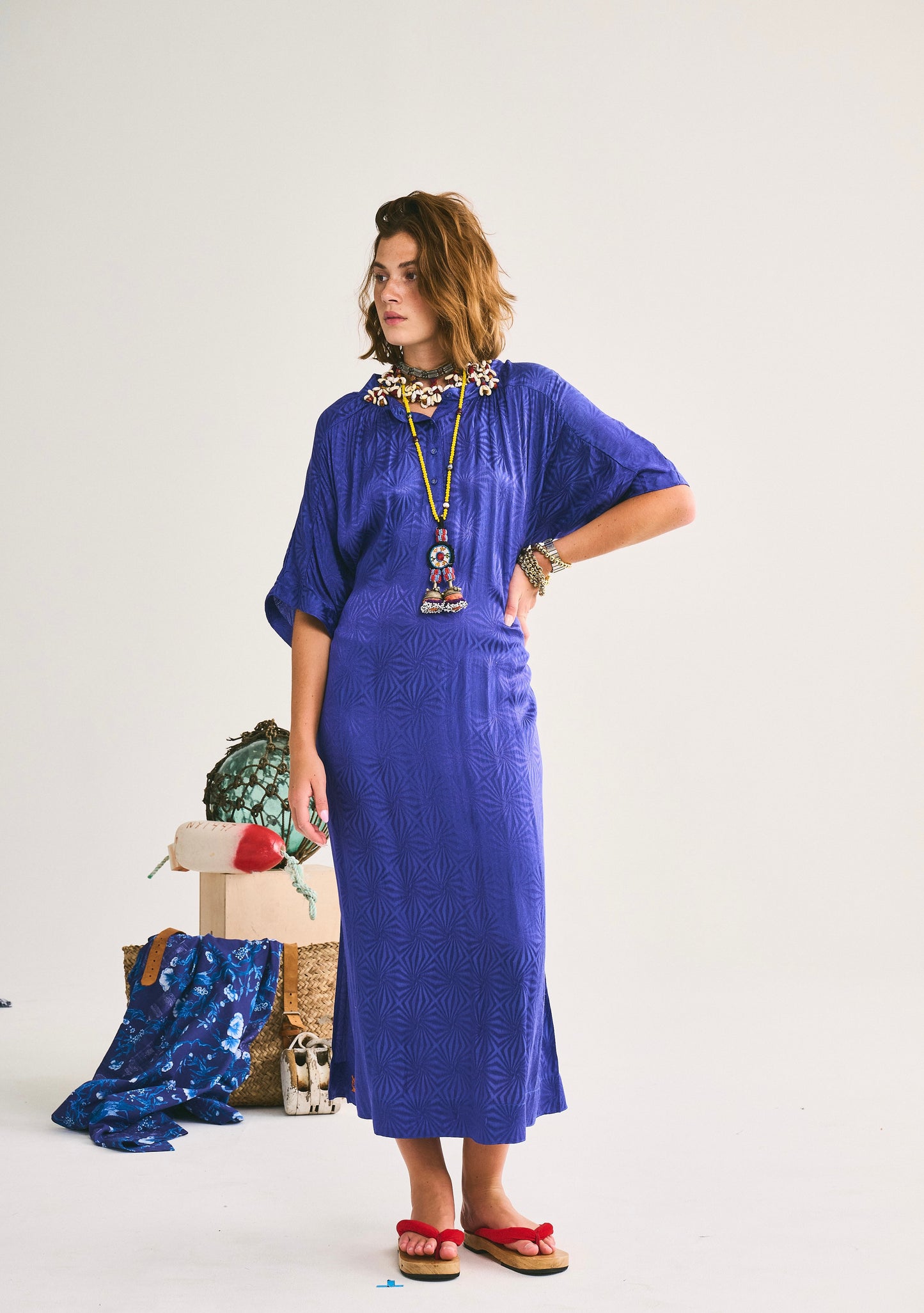 Cocoon Midi Dress | Jacquard