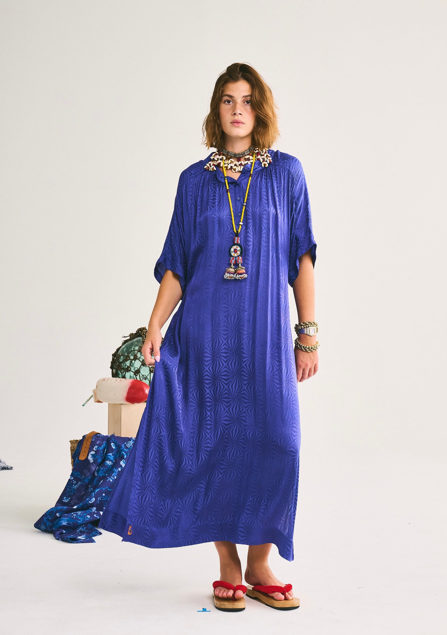 Cocoon Midi Dress | Jacquard