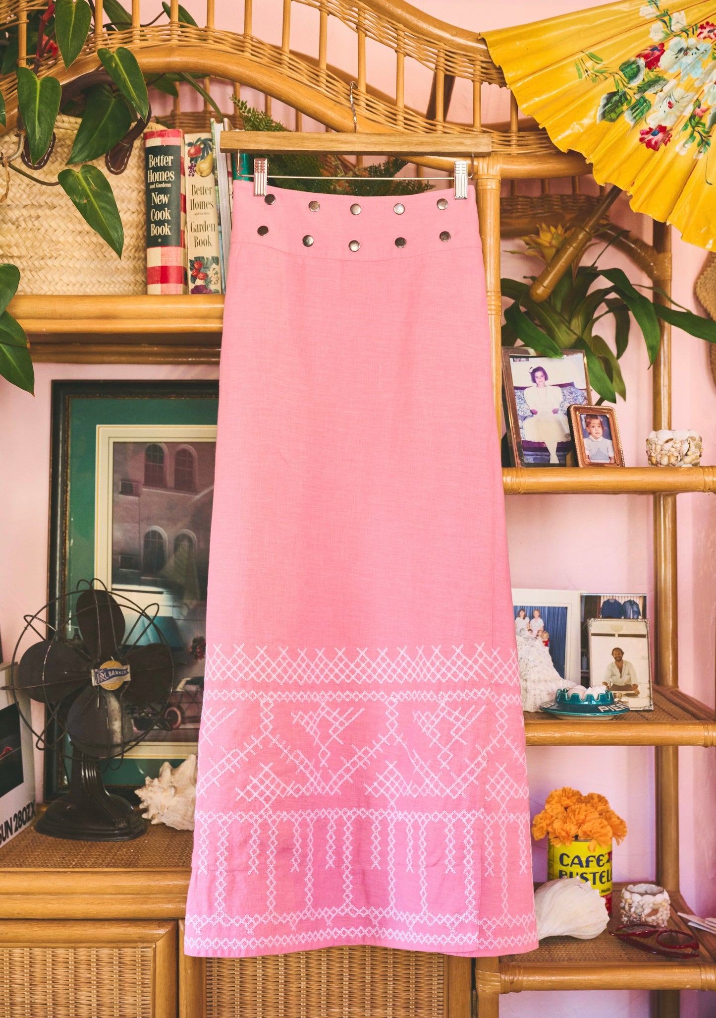 Flagpole Snap Midi Skirt | Linen