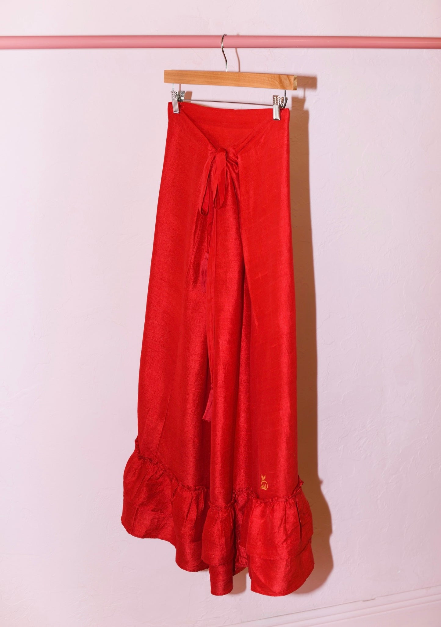 Cinch Back Midi Skirt | Silk Dupioni