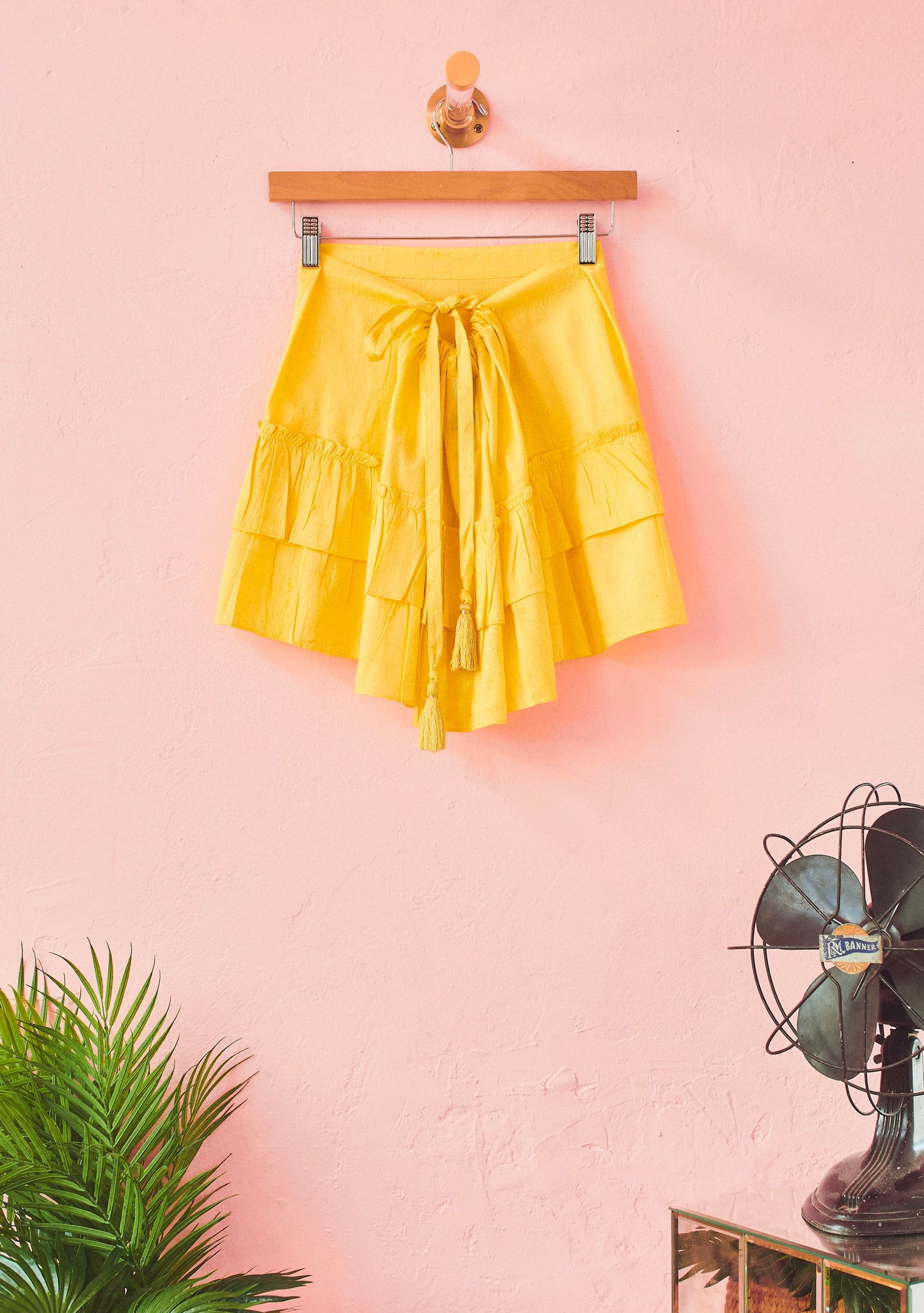 Cinch Back Mini Skirt | Silk Dupioni