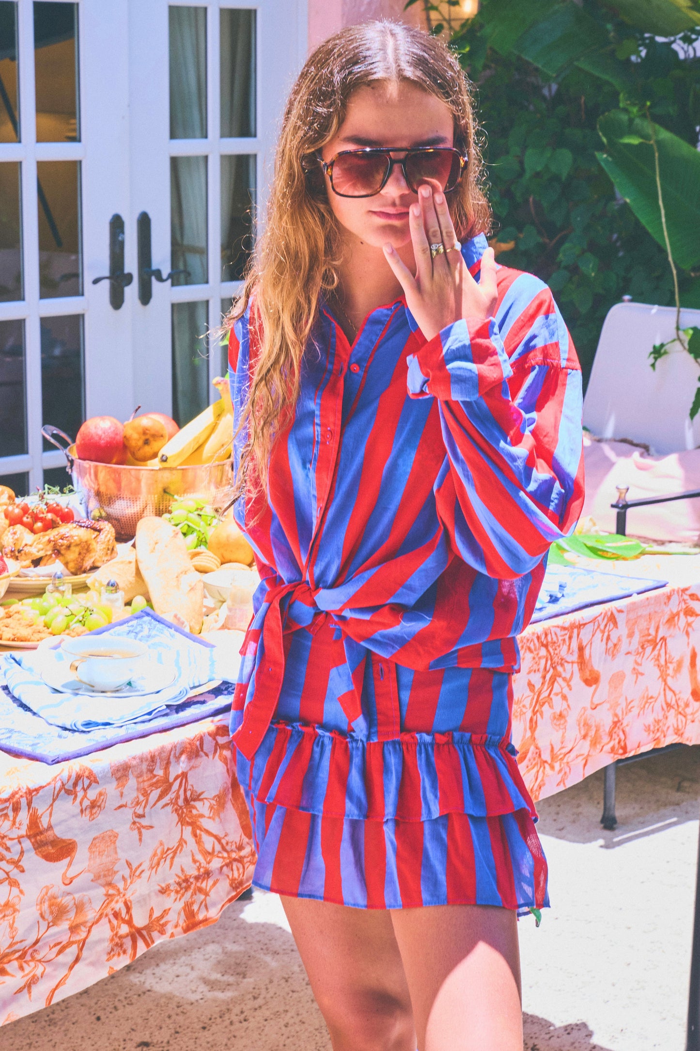 Cinch Back Mini Skirt | Cotton Voile