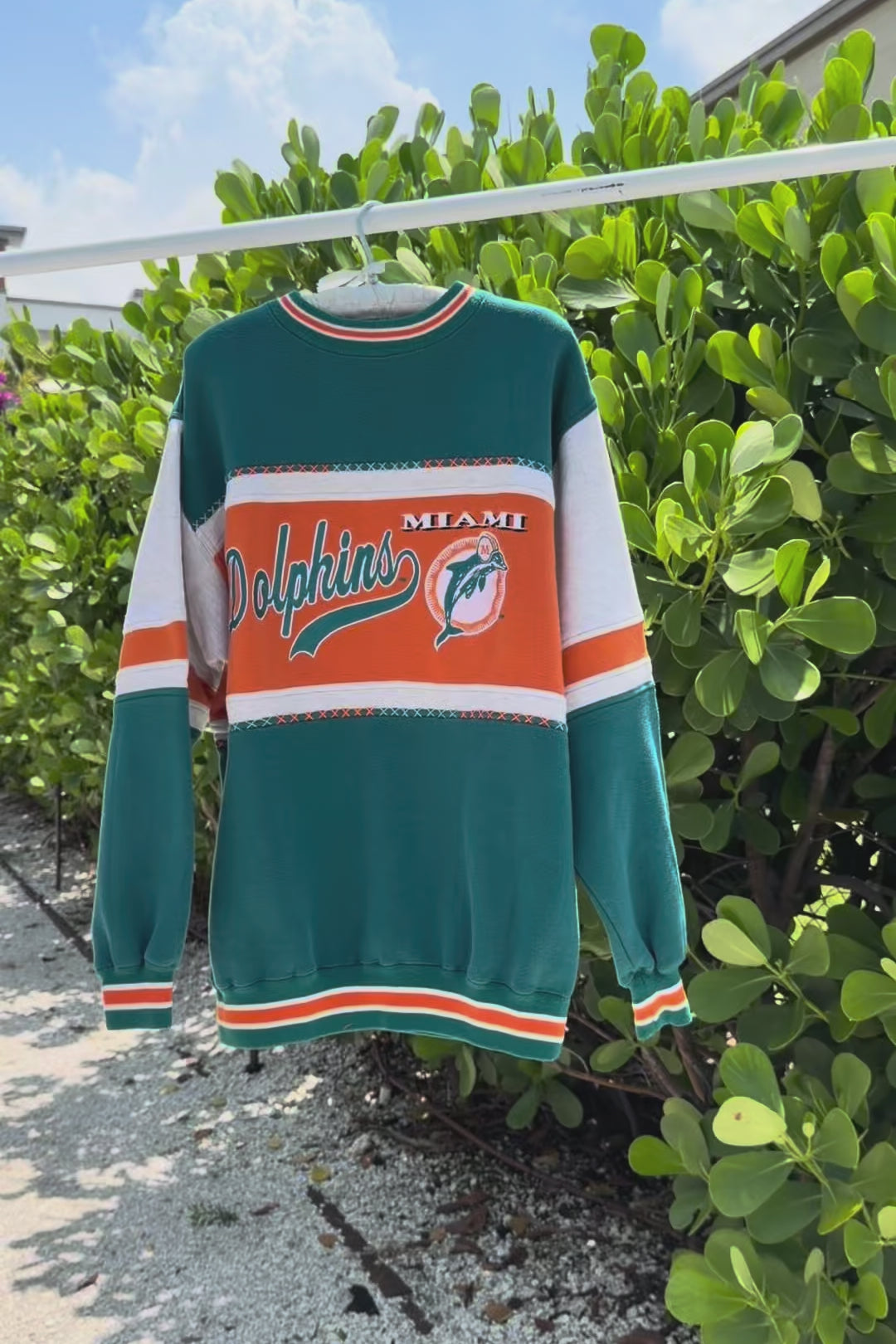 Miami Dolphins Embroidered Sweatshirt | Cotton Jersey – Coniglio