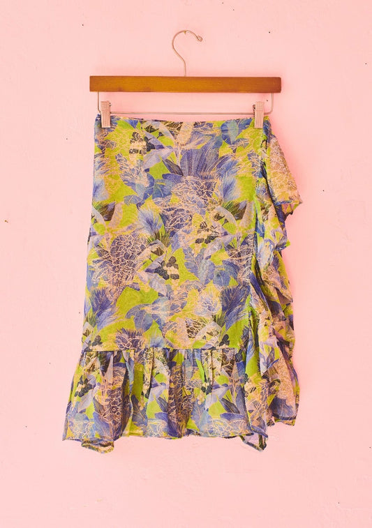 Mini Ruffle Power Pareo | Metallic Jacquard