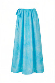 Hand Dye Royal Adjustable Maxi Skirt | Silk Dupioni