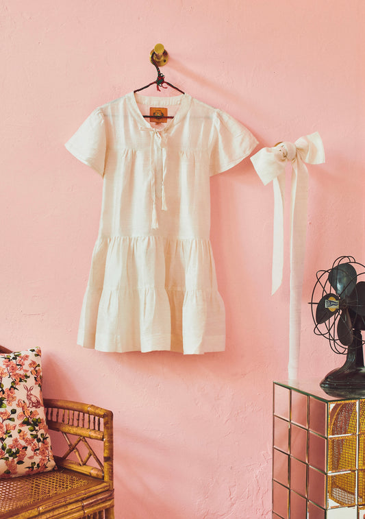 Tiered Mini Dress | Silk Dupioni