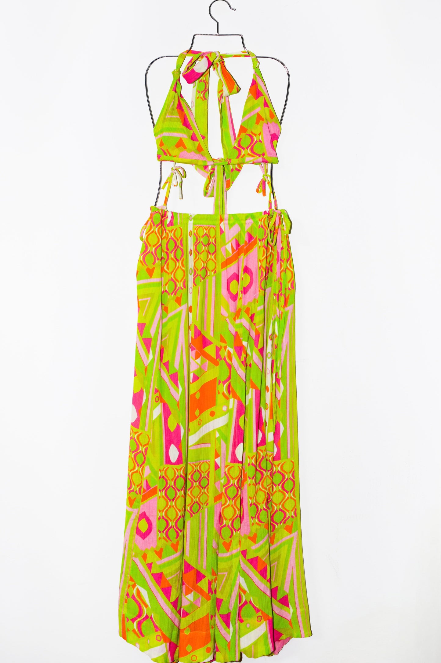 Adjustable Halter Maxi Dress | Crinkle Cotton