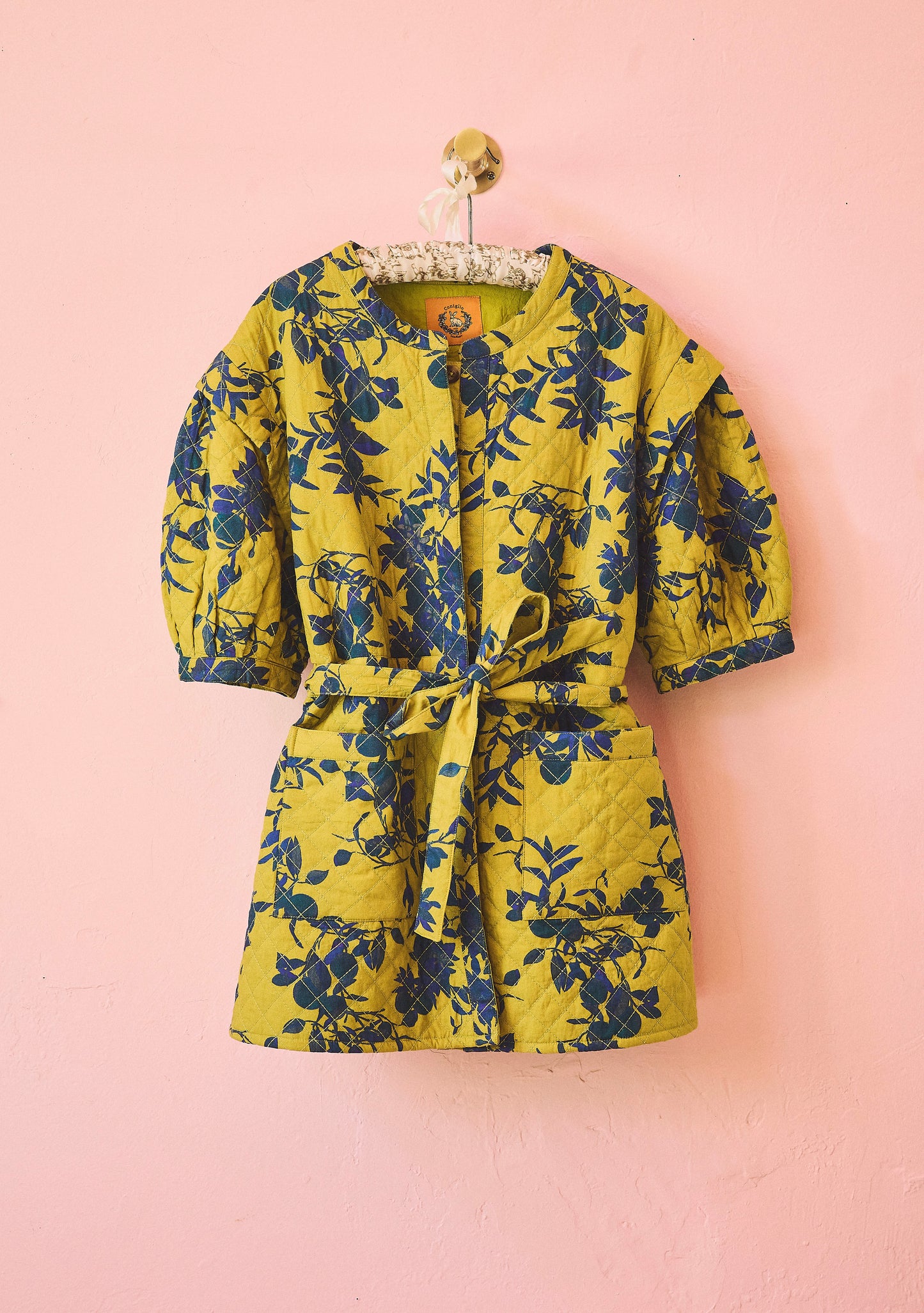 Quilted Short Sleeve Mini Dress