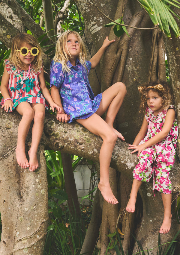 Kids Willa Smocked Mini Dress | Linen