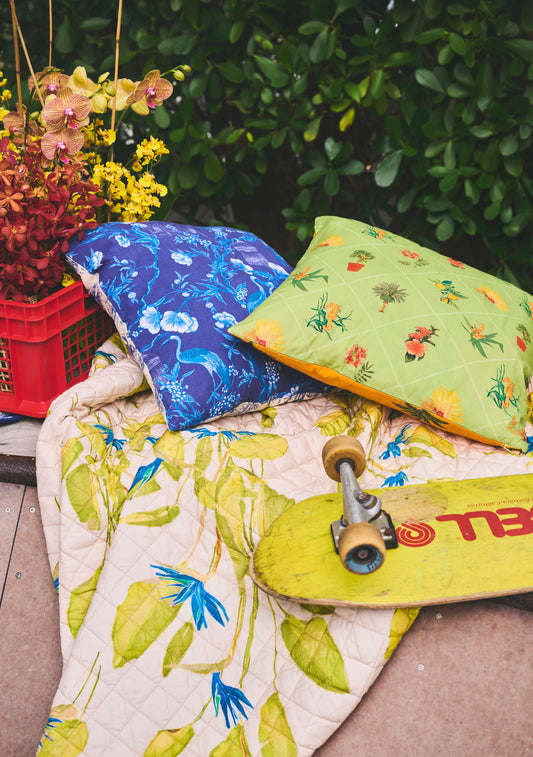 Reversible Throw Pillow | Cotton Percale