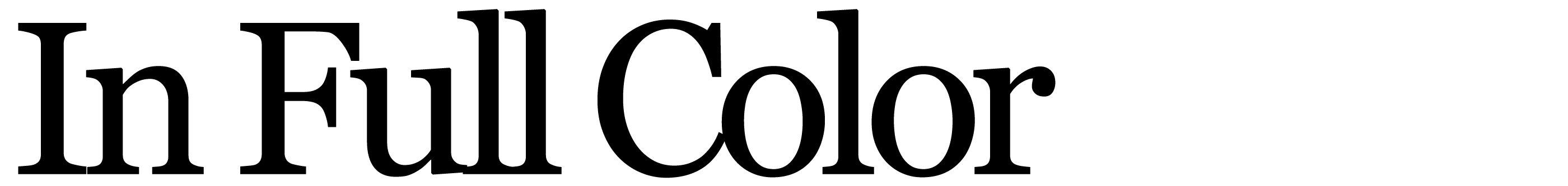 The text 'In Full Color' in a black serif typeface on a solid white background.