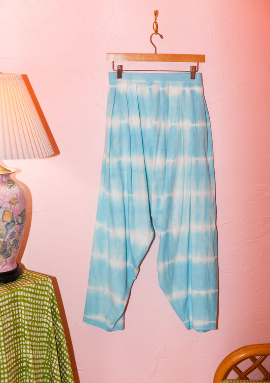 Adjustable Waist Harem Pant | Cotton Seersucker