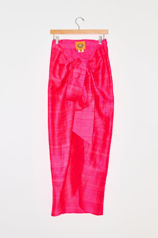 Wrap Around Slit Skirt | Silk Dupioni