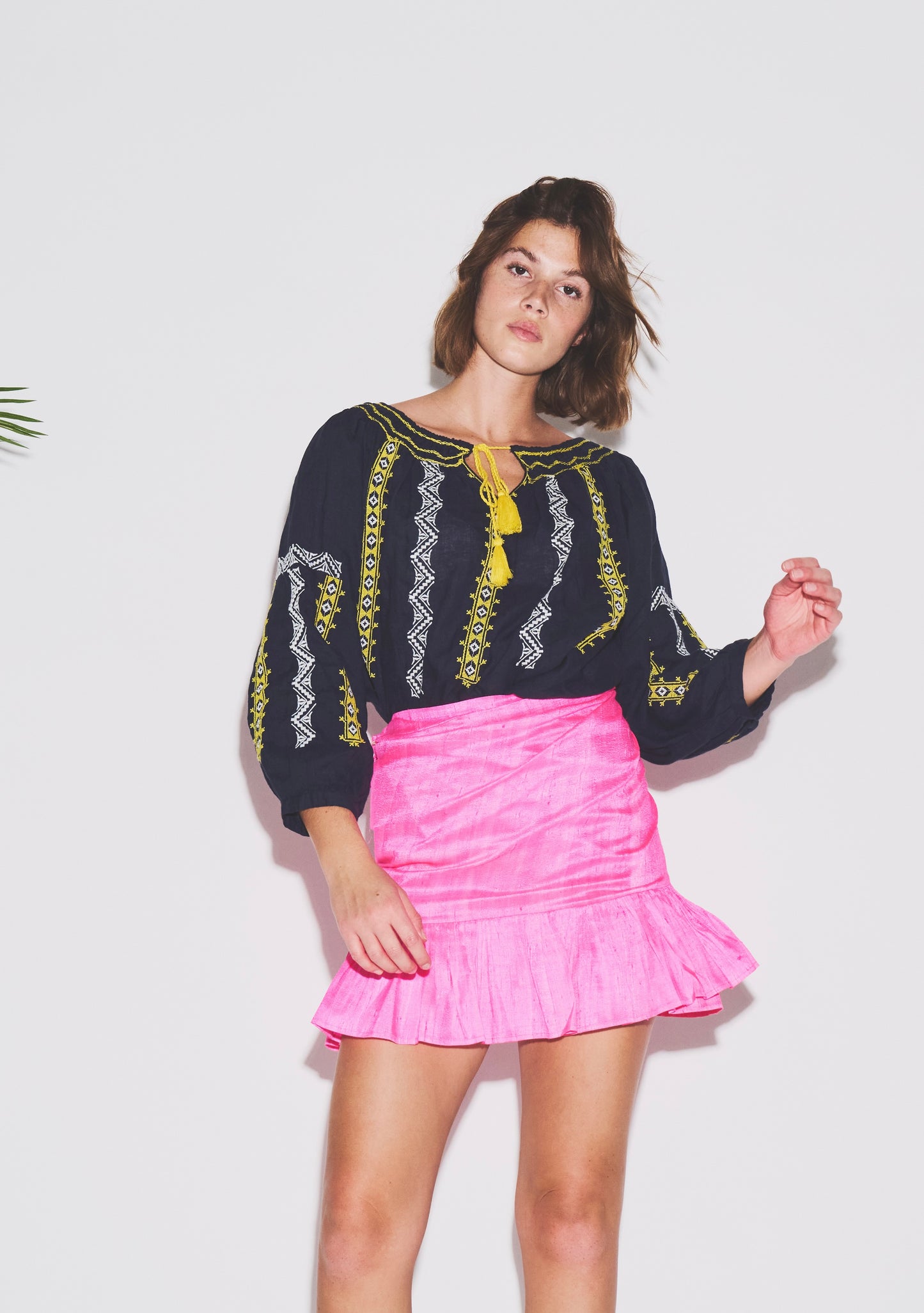 Mini Ruffle Power Pareo | Silk Dupioni