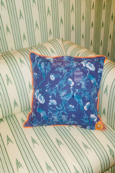 Reversible Throw Pillow | Cotton Percale Coniglio Palm Beach