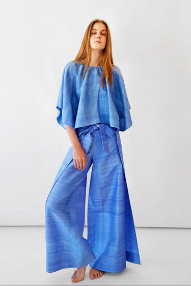 Two Panel Wrap Pant | Silk Dupioni