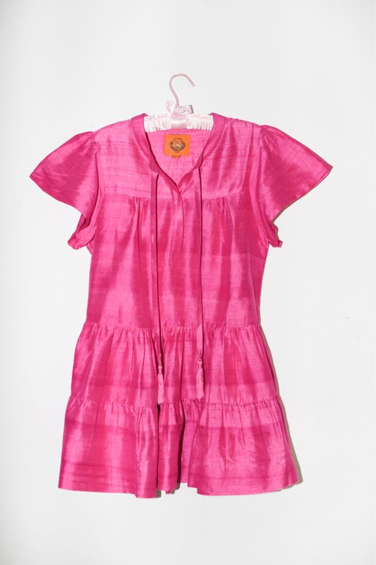 Tiered Mini Dress | Silk Dupioni