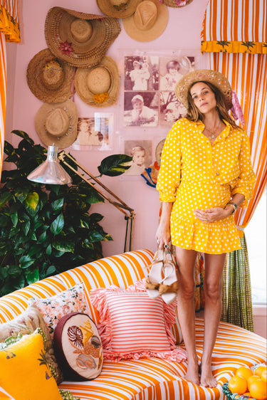 Mini Ruffle Power Pareo | Medium Weight Polka Dot Coniglio Palm Beach