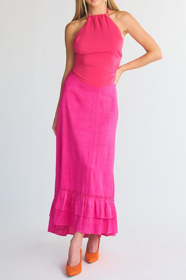 Gogo Cinch Back Midi Skirt | Silk Dupioni