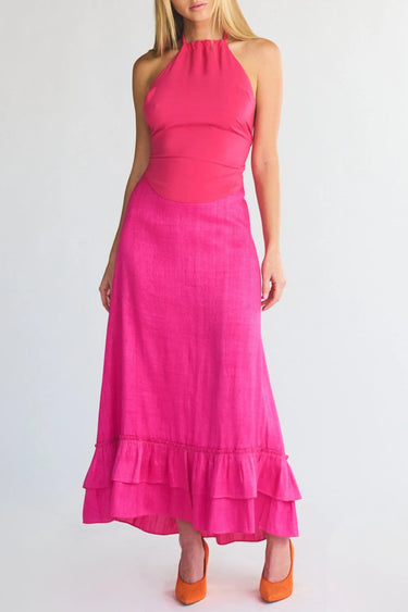 Gogo Cinch Back Midi Skirt | Silk Dupioni Coniglio Palm Beach