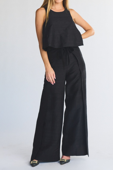 Two Panel Wrap Pant | Silk Dupioni