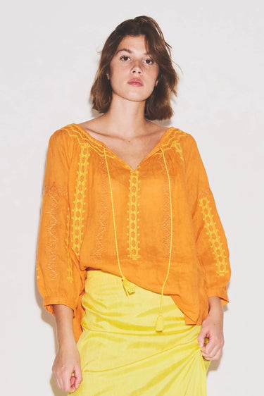 Embroidered Delray Blouse Coniglio Palm Beach